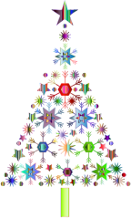 Abstract Snowflake Christmas Tree By Karen Arnold Prismatic 2 No Background